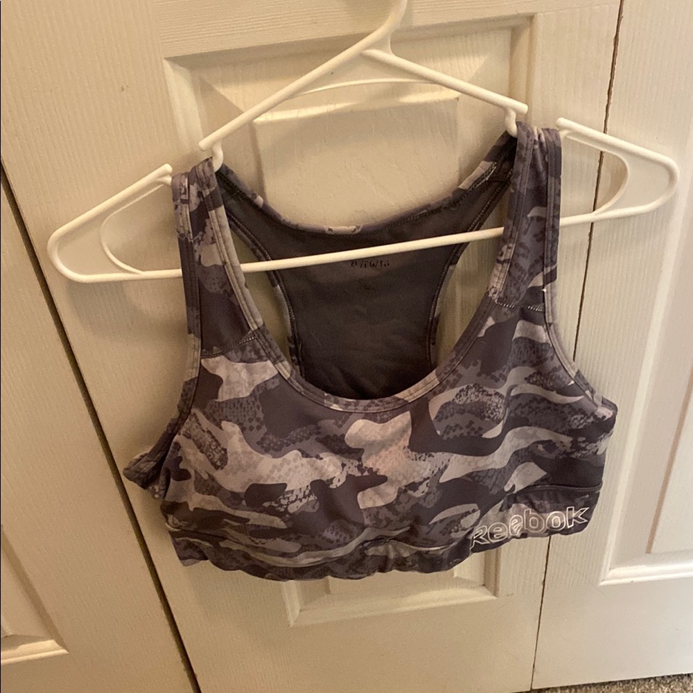 Reebok Women's Camouflage Sports Bra - Gray